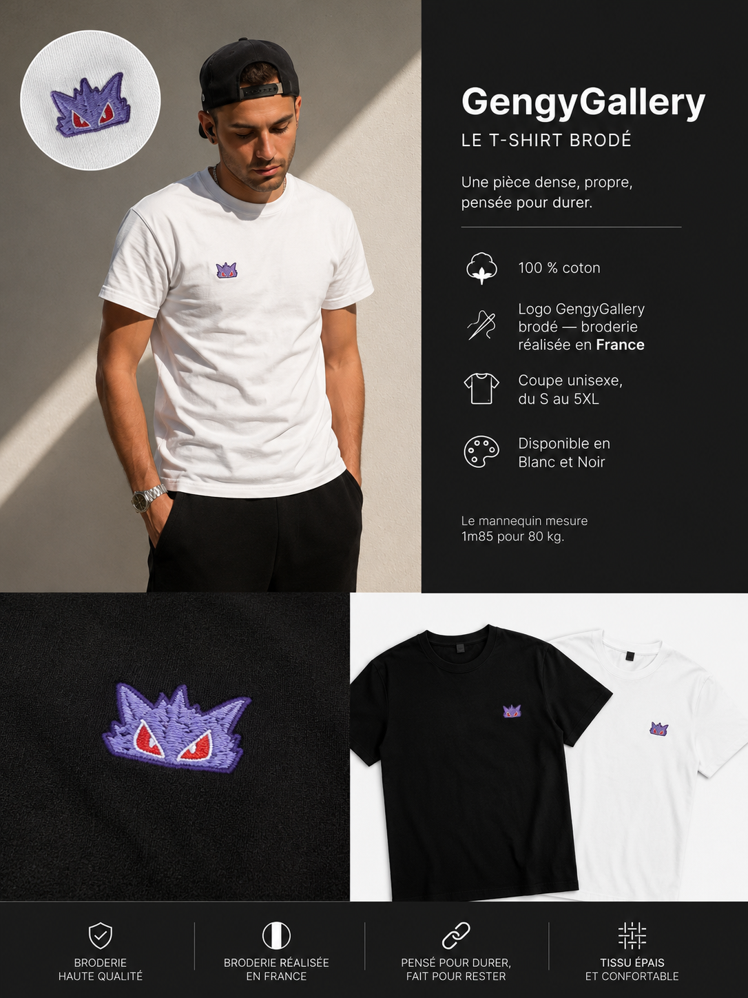 T-shirt brodé GengyGallery — Précommande GengyGallery