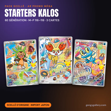 Pack scellé AR promo Méga – les 3 starters de Kalos