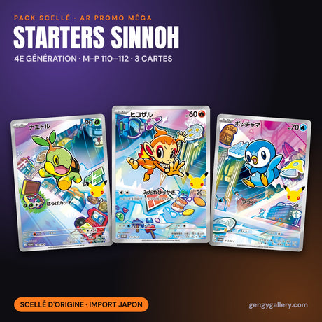 Pack scellé AR promo Méga – les 3 starters de Sinnoh