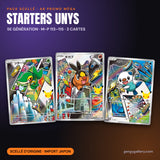Pack scellé AR promo Méga – les 3 starters d'Unys